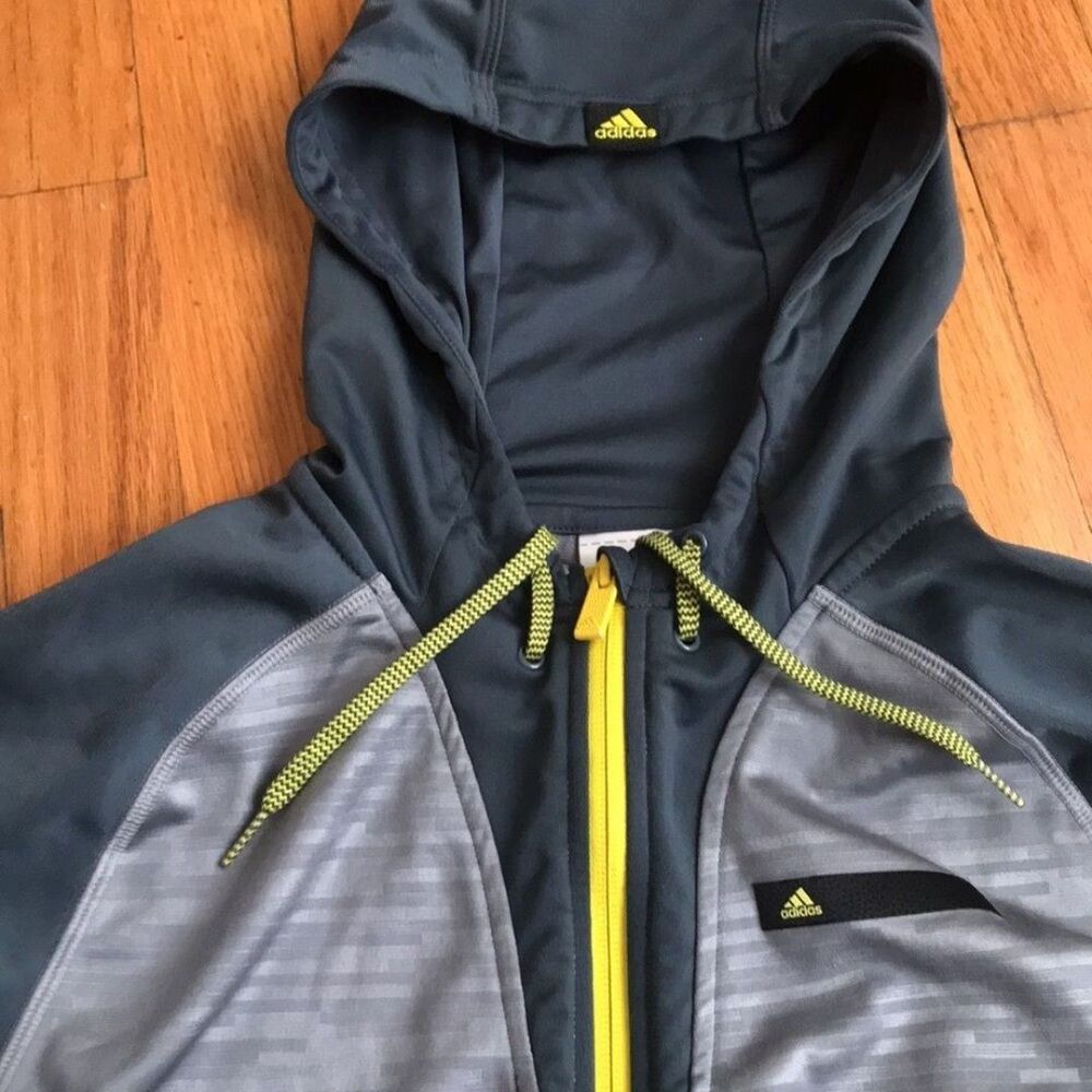 Adidas grey zip hoodie